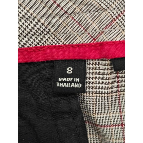 Vintage Talbot's Capri Pants Size 8 Red Gray Plaid Side Pockets Belt Loops Zip - Picture 5 of 6